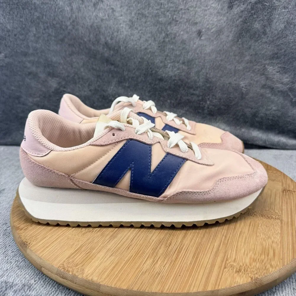 New Balance 237 Shoes Womens Size 7.5 Pink Navy Suede Athletic Sneakers WS237GC